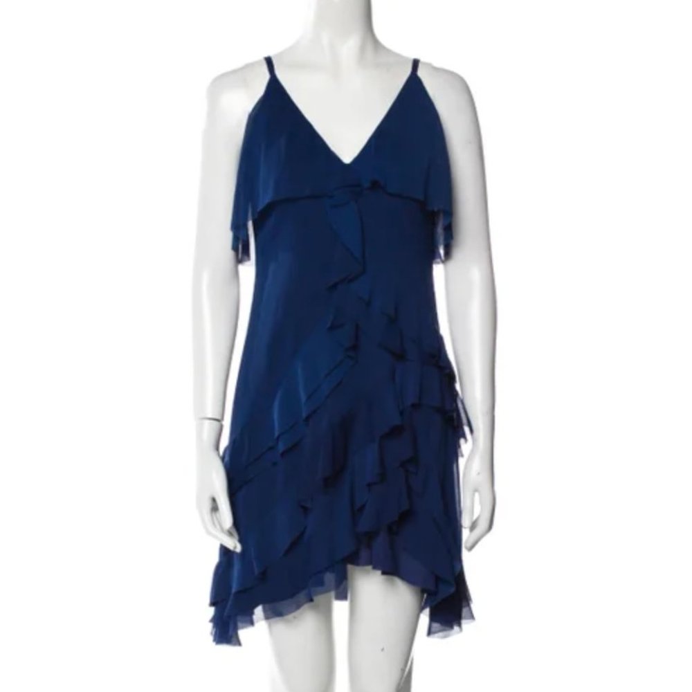 Alice + Olivia Blue Ruffle Mini Dress Size 10